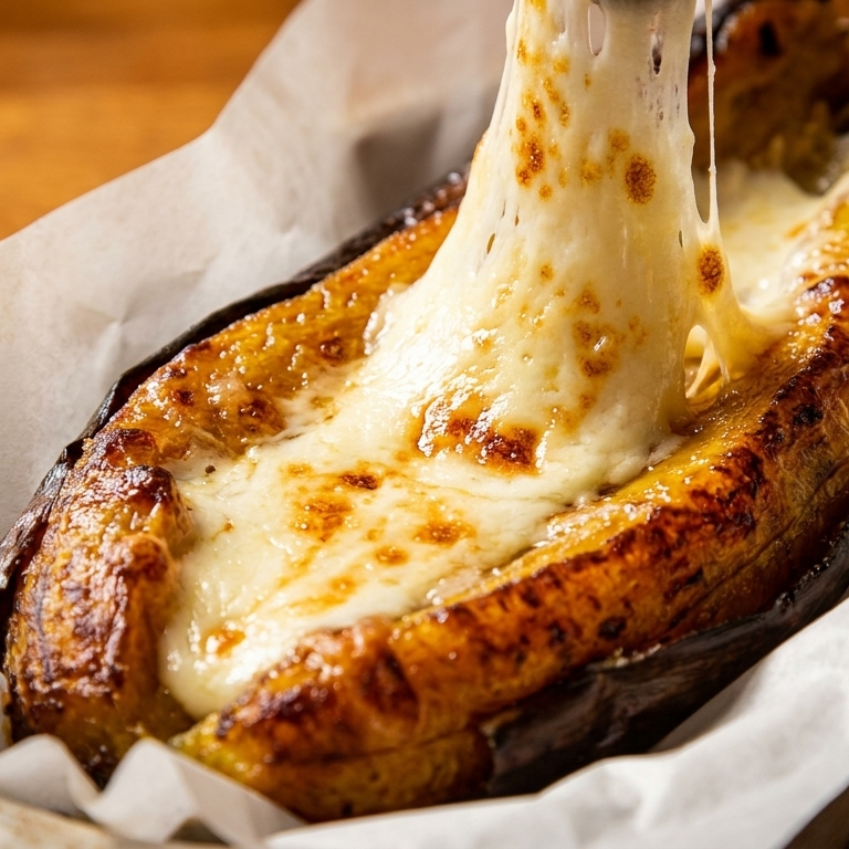 Sweet plantains with melted cheese
