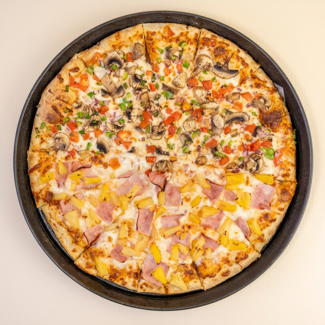 Extra Large Half & Half Specialty Pizzas.